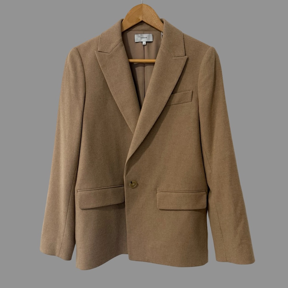 Vince Brown Wool Blend One Button Blazer Size 4 NWT ($595)